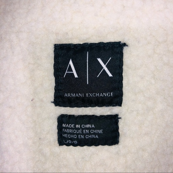 A|X Armani Exchange Biker Faux Shearling Leather Moto Jacket Long Vest size L - Picture 12 of 16